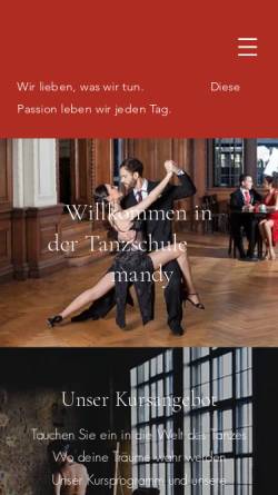 Vorschau der mobilen Webseite www.tanzschule-mandy.com, Tanzschule Mandy
