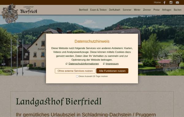Vorschau von www.bierfriedl.at, Gasthof-Pension Bierfriedl