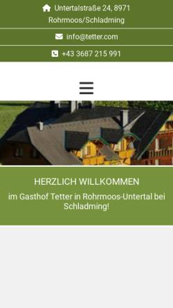 Vorschau der mobilen Webseite www.tetter.com, Alpengasthof Tetter