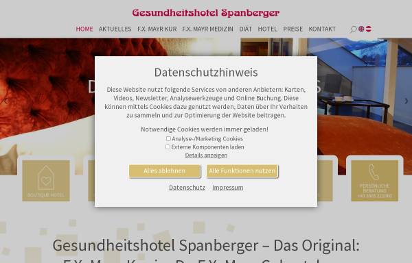 Vorschau von www.spanberger.at, Hotel Spanberger