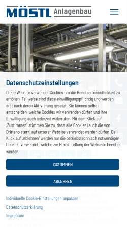 Vorschau der mobilen Webseite www.moestl-anlagenbau.com, Möstl Anlagenbau GmbH