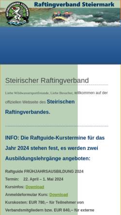 Vorschau der mobilen Webseite www.raftingverband.at, Raftingverband Steiermark
