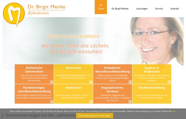 Vorschau von www.dr-menke.at, Dr. Birgit Menke, Zahnärztin