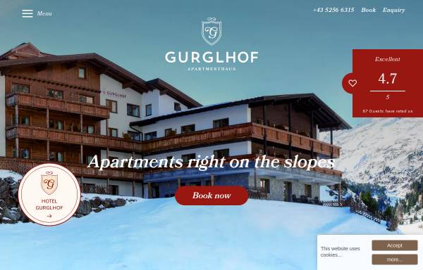 Vorschau von www.apartments-obergurgl.at, Apartmenthaus Gurglhof