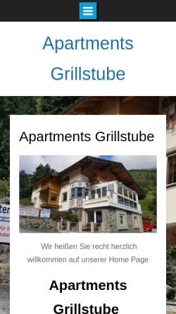Vorschau der mobilen Webseite www.grillstube.at, Grillstube Neustift