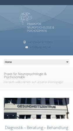 Vorschau der mobilen Webseite www.pnp-kitz.at, Praxis für Neuropsychologie & Psychosomatik