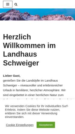 Vorschau der mobilen Webseite www.landhaus-schweiger.at, Landhaus Schweiger