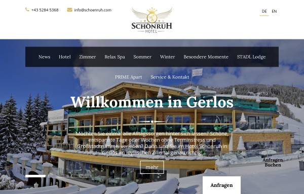 Vorschau von www.schoenruh.com, Hotel Schönruh