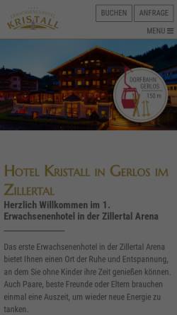 Vorschau der mobilen Webseite www.hotel-kristall.com, Hotel Kristall
