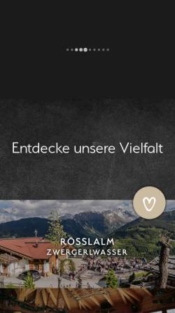 Vorschau der mobilen Webseite www.roesslalm.at, Rössl Alm Gerlos