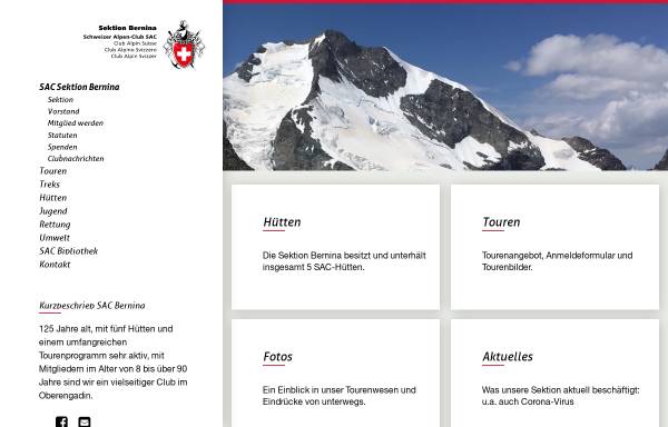 Vorschau von www.sac-bernina.ch, SAC Sektion Bernina