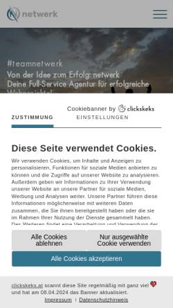 Vorschau der mobilen Webseite www.netwerk.at, Netwerk Kreidl GmbH
