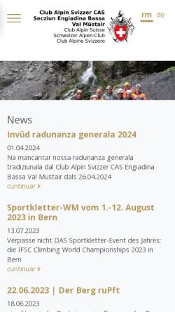 Vorschau der mobilen Webseite www.alpinist.ch, SAC Sektion Engiadina Bassa