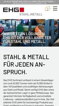 Vorschau der mobilen Webseite ehg.at, EHG Stahlzentrum GmbH & CO OG