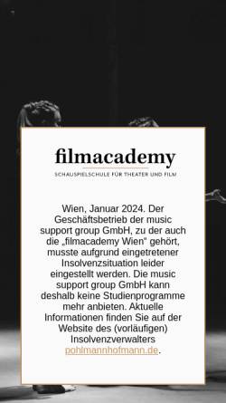 Vorschau der mobilen Webseite www.filmacademy.at, 1st Filmacademy