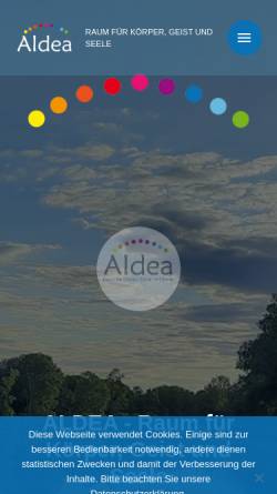 Vorschau der mobilen Webseite www.aldea.at, Aldea Raum für Körper, Geist und Seele