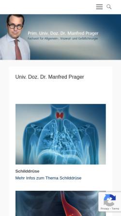 Vorschau der mobilen Webseite www.chirurgie-prager.at, Prager, Manfred Dr.