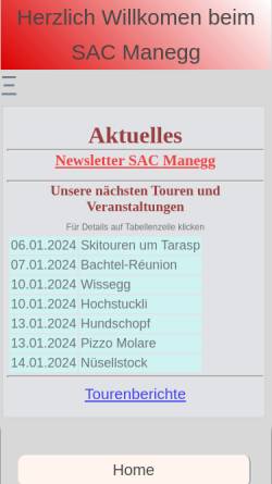 Vorschau der mobilen Webseite www.sac-manegg.ch, SAC Sektion Manegg