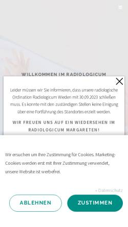 Vorschau der mobilen Webseite www.radiologicum1040.wien, Röntgen Wieden