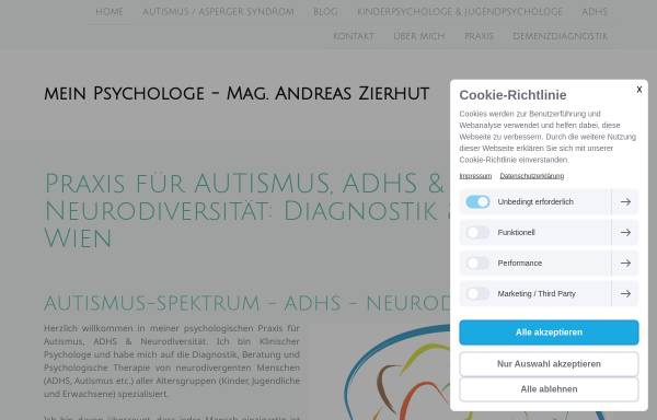 Vorschau von www.mein-psychologe.at, Psychologische Praxis - Mag. Andreas Zierhut
