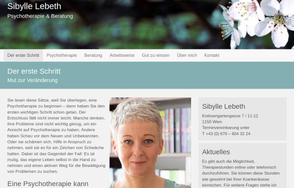 Vorschau von www.psychotherapie-lebeth.at, Sibylle Lebeth