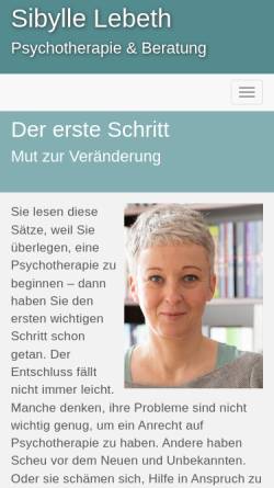 Vorschau der mobilen Webseite www.psychotherapie-lebeth.at, Sibylle Lebeth
