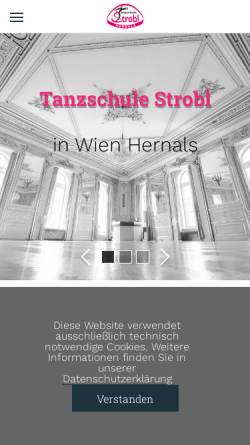 Vorschau der mobilen Webseite www.tanzschule-strobl.at, Tanzschule Strobl Hernals