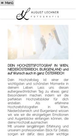 Vorschau der mobilen Webseite www.hochzeitsfotograf.at, August Lechner - Der Hochzeitsfotograf