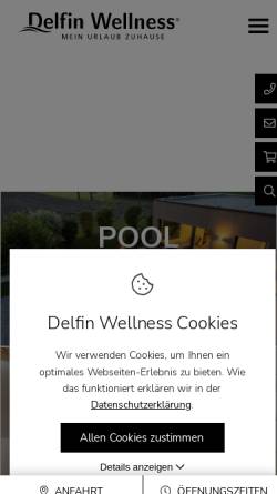 Vorschau der mobilen Webseite www.delfin-wellness.at, Delfin Wellness GmbH