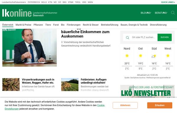 Vorschau von www.lko.at, Landwirtschaftskammer Österreich