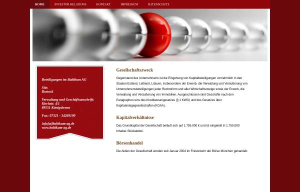 Vorschau von www.baltikum-ag.de, Beteiligungen im Baltikum AG
