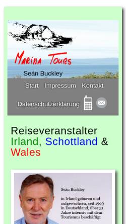 Vorschau der mobilen Webseite www.marina-tours.de, Marina Tours