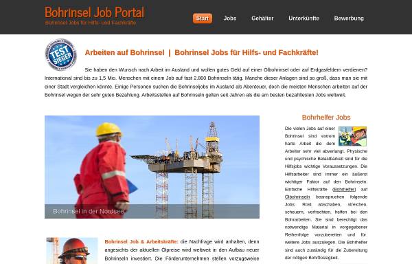 Vorschau von www.bohrinsel-job-portal.net, Arbeiten auf Bohrinsel