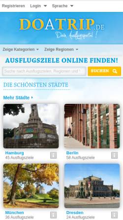 Vorschau der mobilen Webseite www.doatrip.de, Doatrip.de