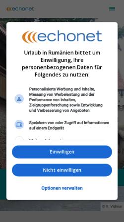 Vorschau der mobilen Webseite www.rumaenien-info.at, Rumänisches Fremdenverkehrsamt