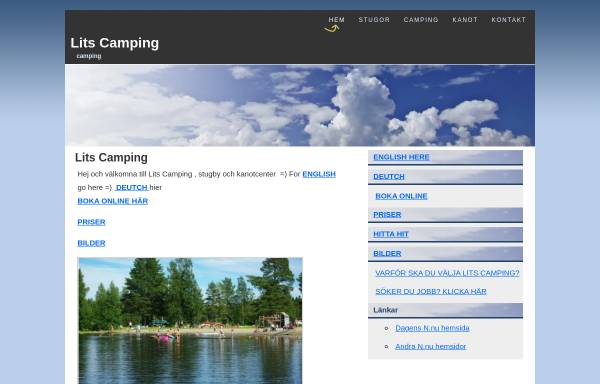 Vorschau von www.litscamping.com, Lits Camping, Hütten & Kanus