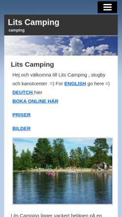Vorschau der mobilen Webseite www.litscamping.com, Lits Camping, Hütten & Kanus