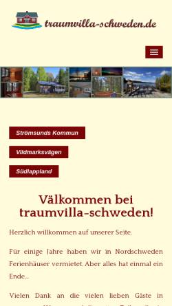 Vorschau der mobilen Webseite www.traumvilla-schweden.de, Ferienhaus Lugnet