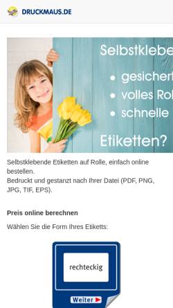 Vorschau der mobilen Webseite www.druckmaus.de, Versandhausdruckerei Puhl GmbH