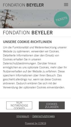 Vorschau der mobilen Webseite www.fondationbeyeler.ch, Fondation Beyeler