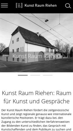 Vorschau der mobilen Webseite www.kunstraumriehen.ch, Kunst Raum Riehen