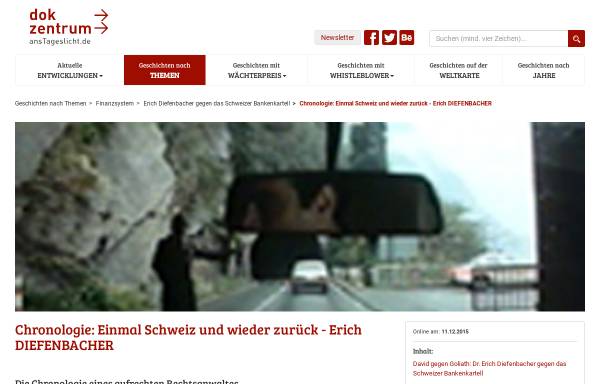 Vorschau von www.anstageslicht.de, Chronologie: Einmal Schweiz und wieder zurück - Erich Diefenbacher