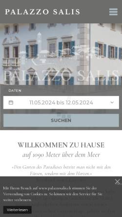 Vorschau der mobilen Webseite www.palazzosalis.ch, Hotel Palazzo Salis