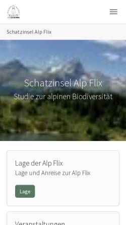 Vorschau der mobilen Webseite www.schatzinselalpflix.ch, Schatzinsel Alp Flix