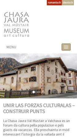 Vorschau der mobilen Webseite www.chasajaura.ch, Museum Chasa Jaura