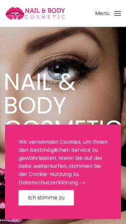Vorschau der mobilen Webseite www.nailbodycosmetic.ch, Nail & Body Cosmetic Studio