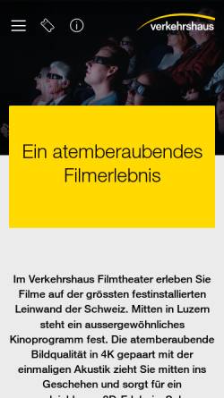 Vorschau der mobilen Webseite www.verkehrshaus.ch, Verkehrshaus Filmtheater