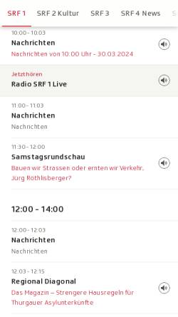 Vorschau der mobilen Webseite www.srf.ch, SRF 2
