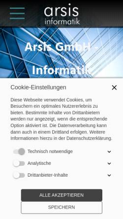 Vorschau der mobilen Webseite www.arsis.ch, Arsis GmbH
