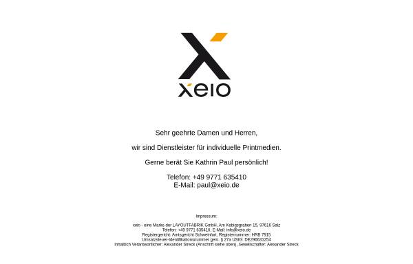 Vorschau von www.xeio.de, Xeio printgroup GmbH